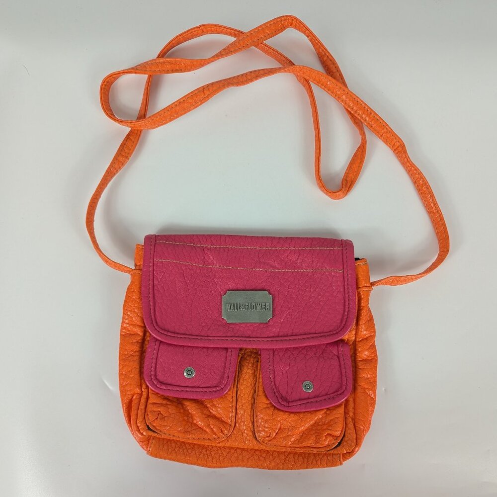 Wallflower Faux Leather Orange Pink Shoulder Purse